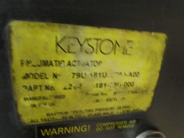 Keystone Tyco 79U-181U-C000-A00 Pneumatic Acuator 14" Butterfly Valve AR1 071