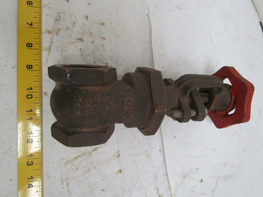 United 1990 Fire Main Gate Valve 1-1/2" NPT 175 WOG 150 WSP