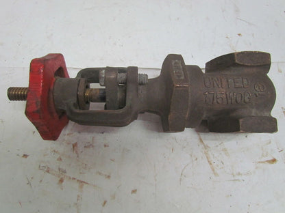 United 1990 Fire Main Gate Valve 1-1/2" NPT 175 WOG 150 WSP