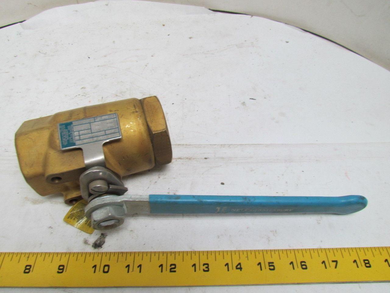 Neles-Jamesbury A 1100 TT 1-1/2" NPT Brass Ball Valve Model B Class 150 NEW