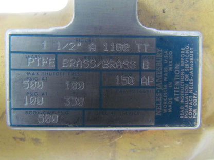 Neles-Jamesbury A 1100 TT 1-1/2" NPT Brass Ball Valve Model B Class 150 NEW