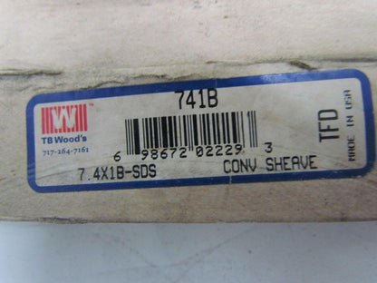 TB Woods 7.4x1B-SDS 1-Groove B V-Belt Pulley Sheave QD SDS Bushing 7-3/4" OD