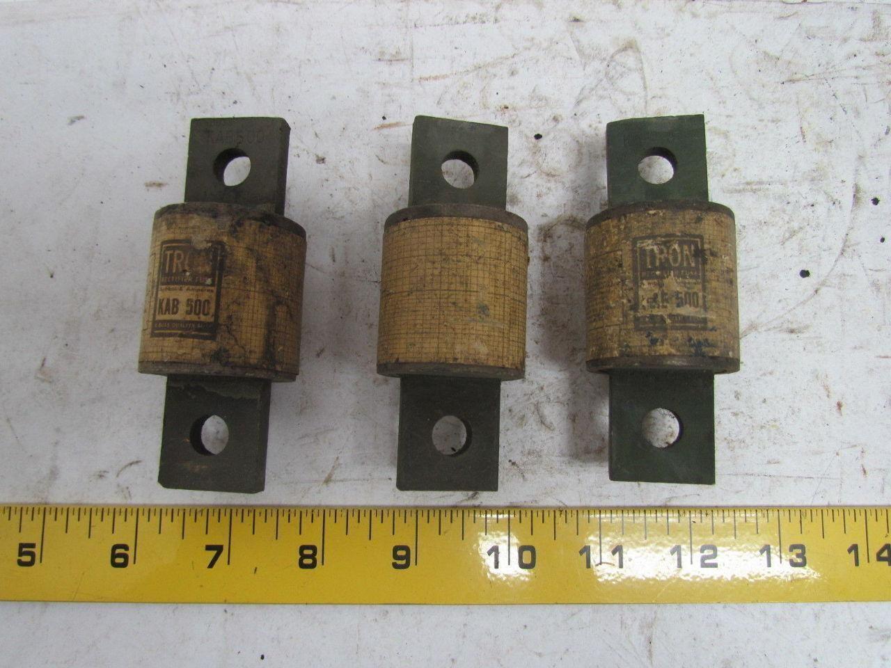 Buss Tron KAB 500 Rectifier Fuse Lot of 3
