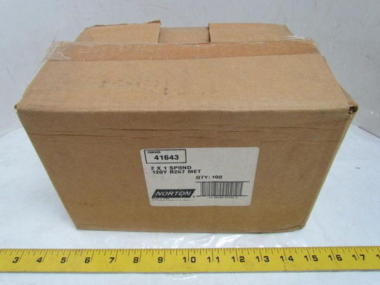 Norton R267 2 x 1" Spiraband 120Y Grit Metalite Sanding Wheel Abrasive 100 Pcs