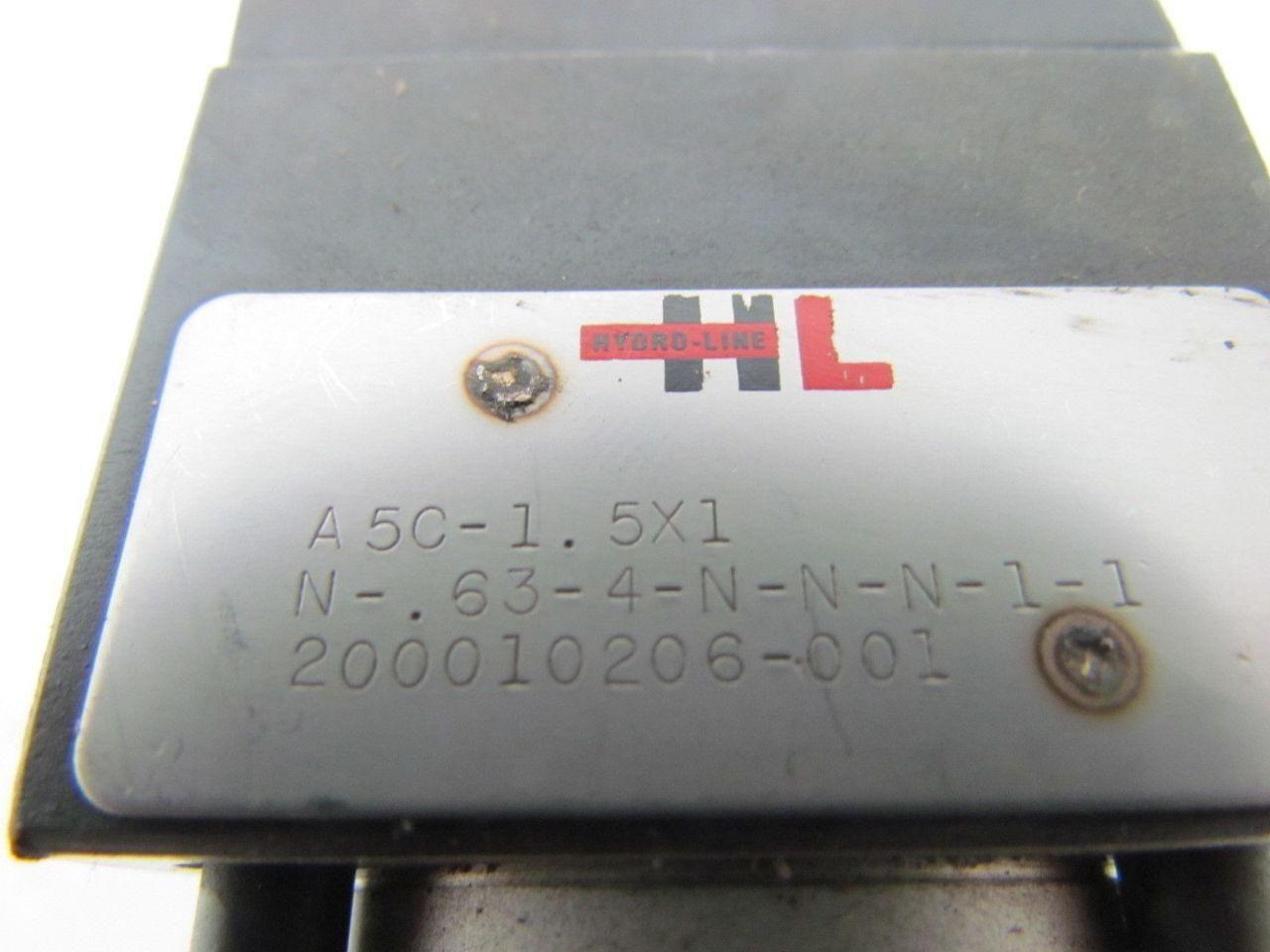 Hydro-Line A5C-1.5x1-N-.63-4-N-N-N Pneumatic Air Cylinder 1-1/2" Bore 1" Stroke