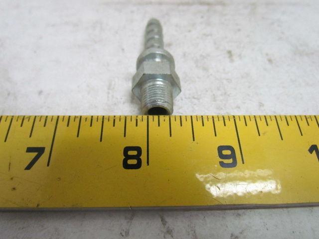 Boss Style Fitting Male 1/8"NPT x 1/4" Hose Barb Zinc Plated Steel Lot of 33