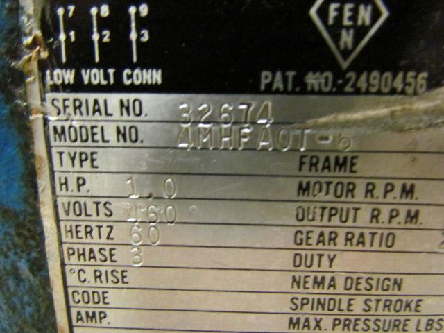 Fen Manufacturing 4MHFAOT-6 Automatic Power Wrench 20:1 460V 1HP Variable Torque