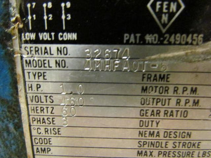 Fen Manufacturing 4MHFAOT-6 Automatic Power Wrench 20:1 460V 1HP Variable Torque