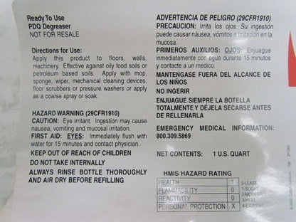 Nuance Solutions PDQ Degreaser Concentrate For Use In PDQ Dispensing System