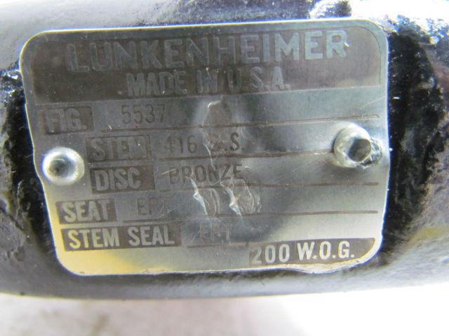 Lunkenheimer Fig 5537 4" Wafer Style Butterfly Valve Bronze Disc 200 WOG
