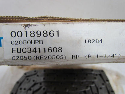 Tsubaki C2050HP 2050RHP 1.25" Pitch Double Pitch Conveyor Roller Chain 10ft NIB
