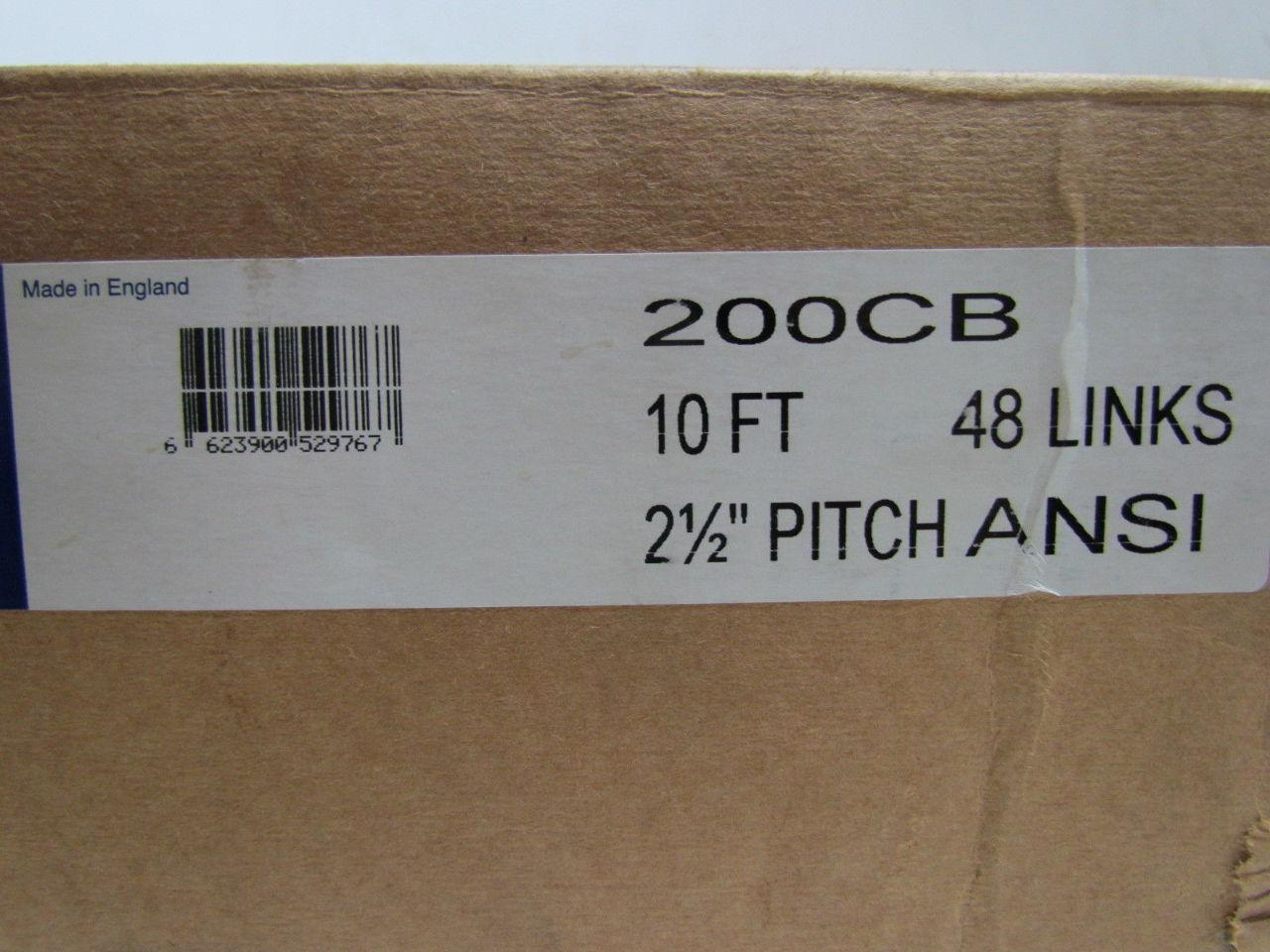 Renold 200 200CB 2-1/2" Pitch ANSI Cottered Roller Chain w/Connect Link 10' NIB