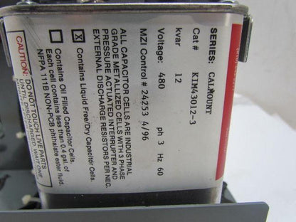 Myron Zucker KIM43012-3 Calmount 480 V 3 PH 60 HZ Capacitor KVAR 12
