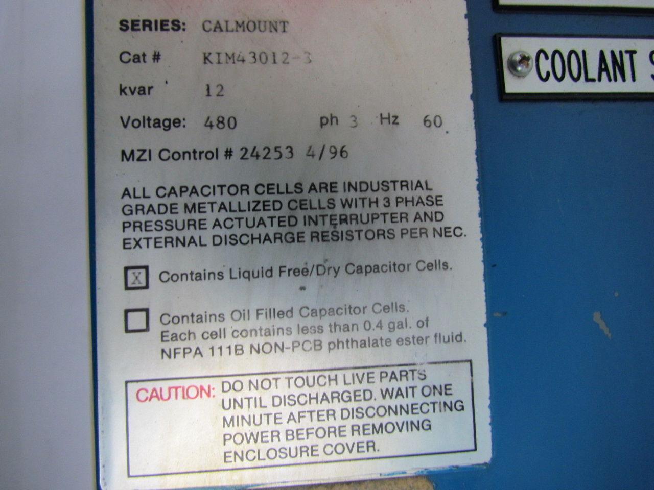 Myron Zucker KIM43012-3 Calmount 480 V 3 PH 60 HZ Capacitor KVAR 12