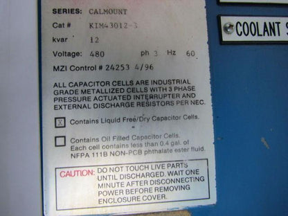Myron Zucker KIM43012-3 Calmount 480 V 3 PH 60 HZ Capacitor KVAR 12