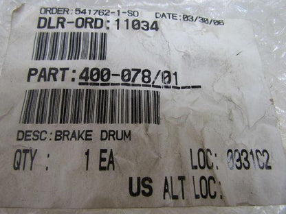 Raymond 400-078/01 Forklift Brake Drum NEW
