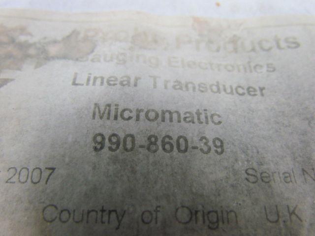 Micromatic 990-860-39 Linear Transducer Digital Gauging Probe Gauge
