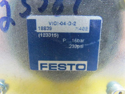Festo 18839 Sub-Base Connector/Manifold Block ISO 5599-2 NEW VIGI-04-D-2