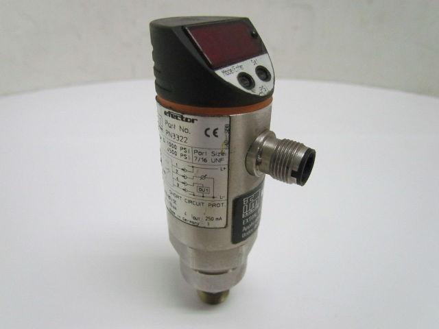 IFM Efector PN3322 Electronic Pressure Monitor 7/16 UNF Port 20-30 VDC