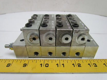 Farval M2500B 4-Section Divider Valve Manifold Assembly M2500-20T, 10T, 10S