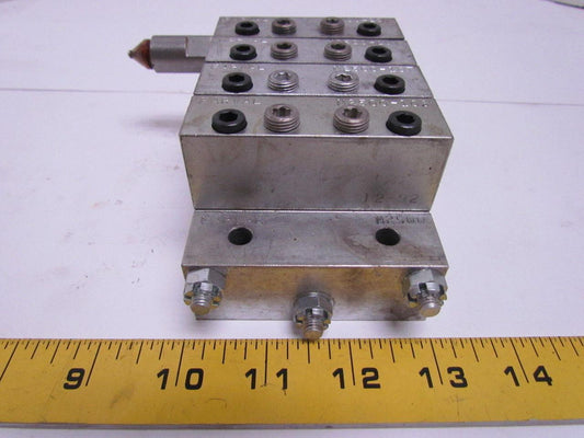Farval M2500 4-Section Divider Valve Manifold Assembly M2500-20T, 10T, 10S