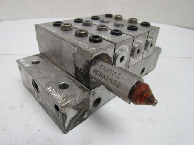Farval M2500 4-Section Divider Valve Manifold Assembly M2500-20T, 10T, 10S