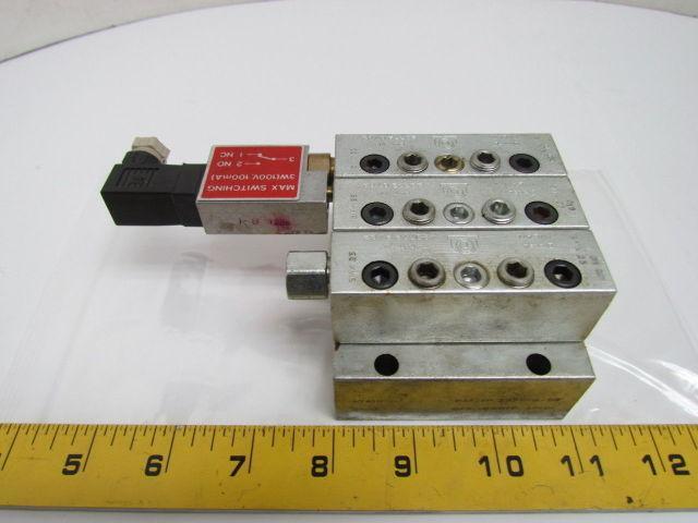 Danfoss SMX 25.50 BIX 1/8 NPTF 3-section Divider Valve Assembly 1/4" NPT Inlet