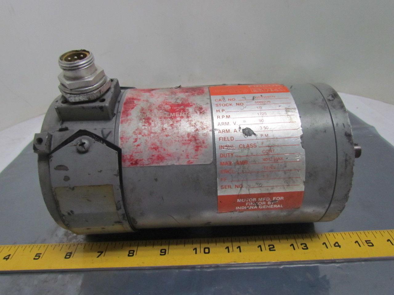 Fincor 9303309TN 5002726 1/3 HP 1725 RPM 90V 48C Frame TENV DC Motor