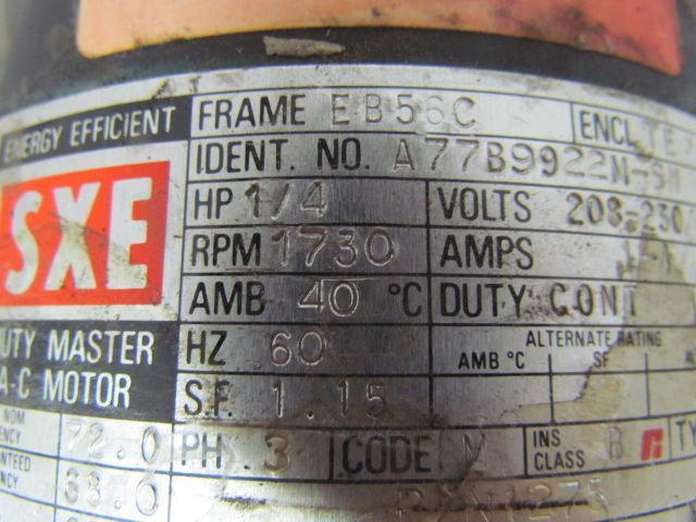 Reliance SXE Energy Efficient 1/4 HP 1730RPM 56C Frame Duty Master AC Motor