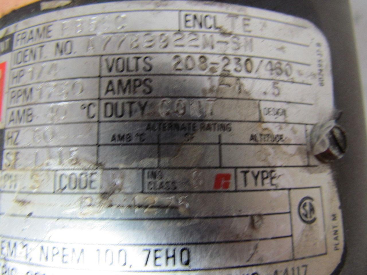 Reliance SXE Energy Efficient 1/4 HP 1730RPM 56C Frame Duty Master AC Motor