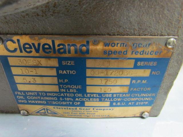 Cleveland 30ESX 61M Series 10:1 Ratio 5.3 HP 1750 RPM Speed Reducer Gear Box