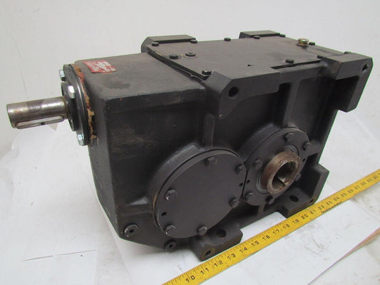 302:1 Ratio 5.8 RPM Large Combo Worm Spur Gear Box Speed Reducer Iron Case 132lb