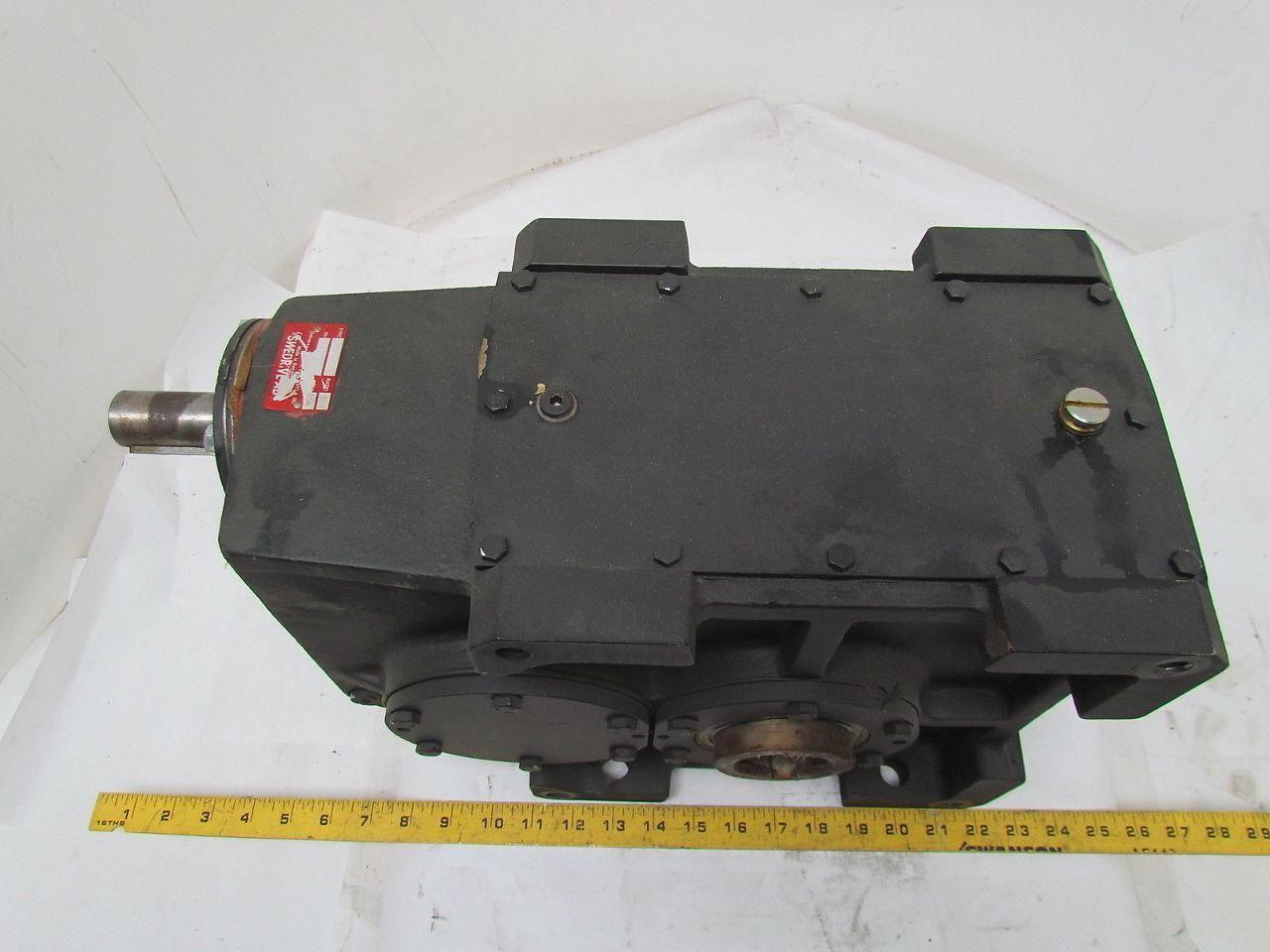 302:1 Ratio 5.8 RPM Large Combo Worm Spur Gear Box Speed Reducer Iron Case 132lb