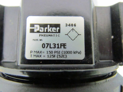 Parker 07L31FE 150 PSI Pneumatic Lubricator 1/2" NPTF Ports