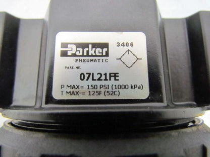 Parker 07L41FE 150 PSI Pneumatic Lubricator 3/4" NPTF Ports
