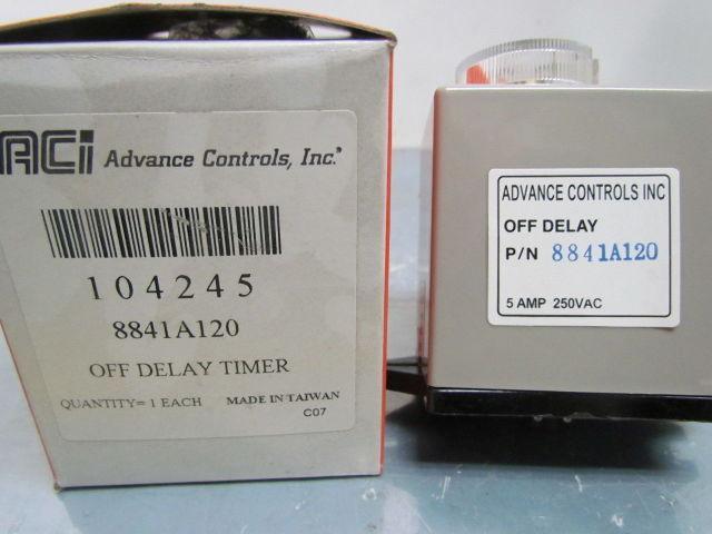 ACI 104245 8841A120 Off Delay Timer 5 Amp 250VAC NIB