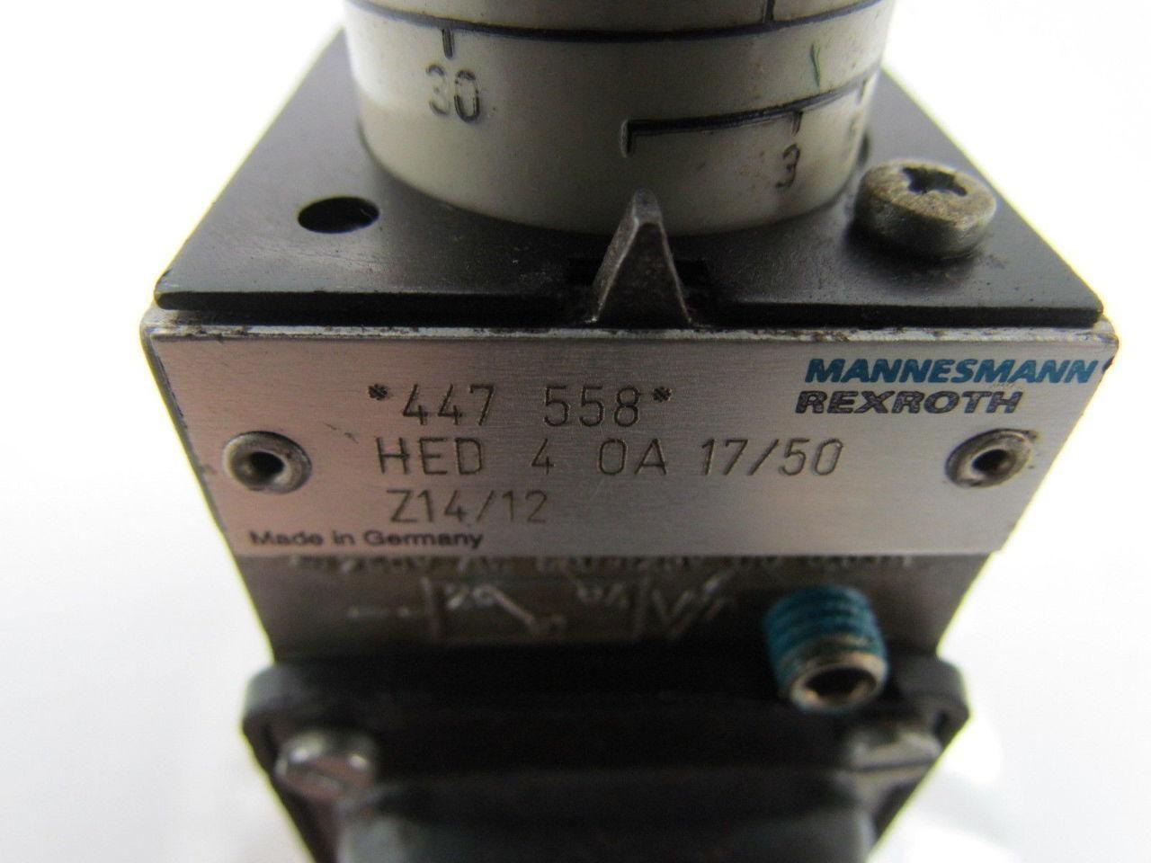 Rexroth HED4OA17/50Z14/12 447 558 Hydraulic Valve
