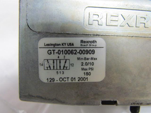 Rexroth Ceram GT-010062-00909 Double Solenoid Valve 4-Pin 24VDC ISO Sz 1