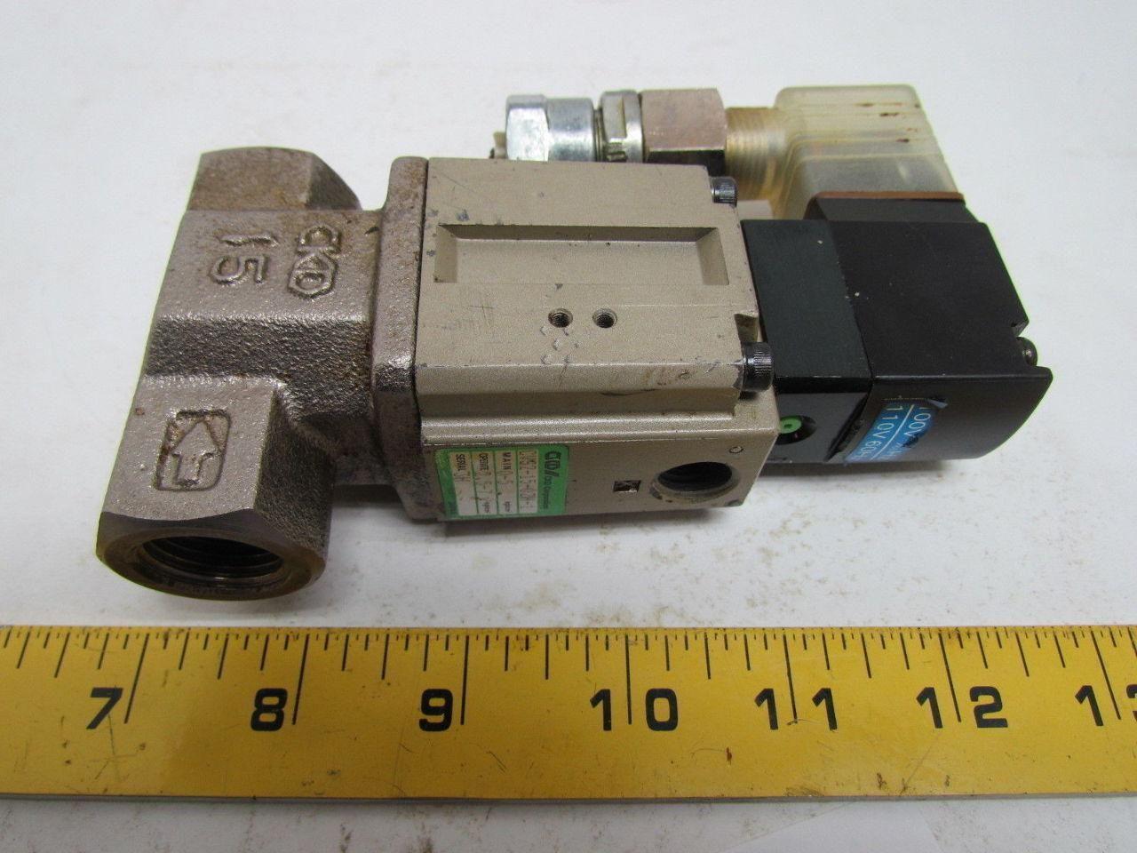 CKD CVS2-15-02H-1 Solenoid Valve 110V 1/2" NPT