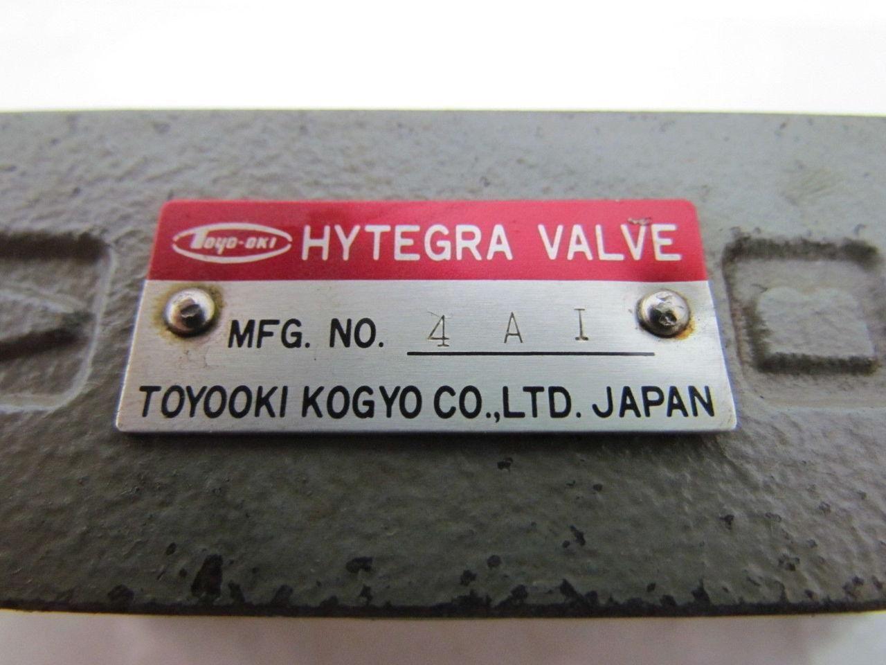 Toyooki Kogyo HG3H-P-D 4 025B Hytegra Pressure Reducing Stackable Valve