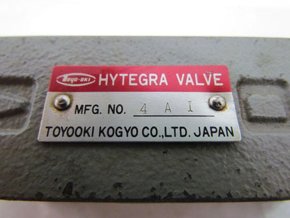 Toyooki Kogyo HG3H-P-D 4 025B Hytegra Pressure Reducing Stackable Valve