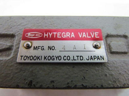Toyooki Kogyo HG3H-P-D 4 025B Hytegra Pressure Reducing Stackable Valve