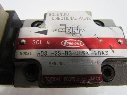 Toyooki Kogyo HD3-2S-BG-025A-WDA3 Solenoid Directional Valve 110 VAC