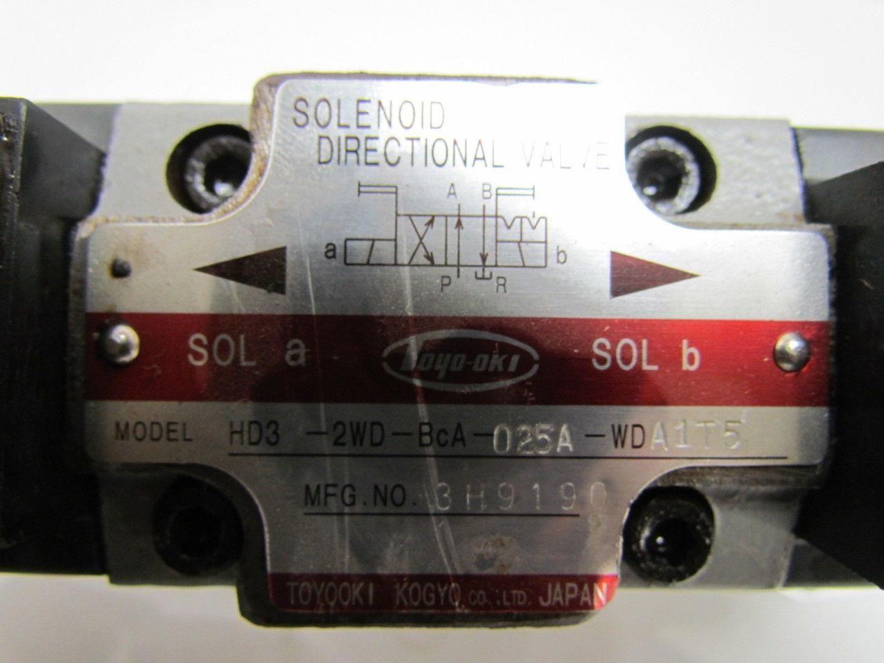 Toyooki Kogyo HD3-2WD-BCA-025A-WDA1T5 Double Solenoid Directional Valve 110
