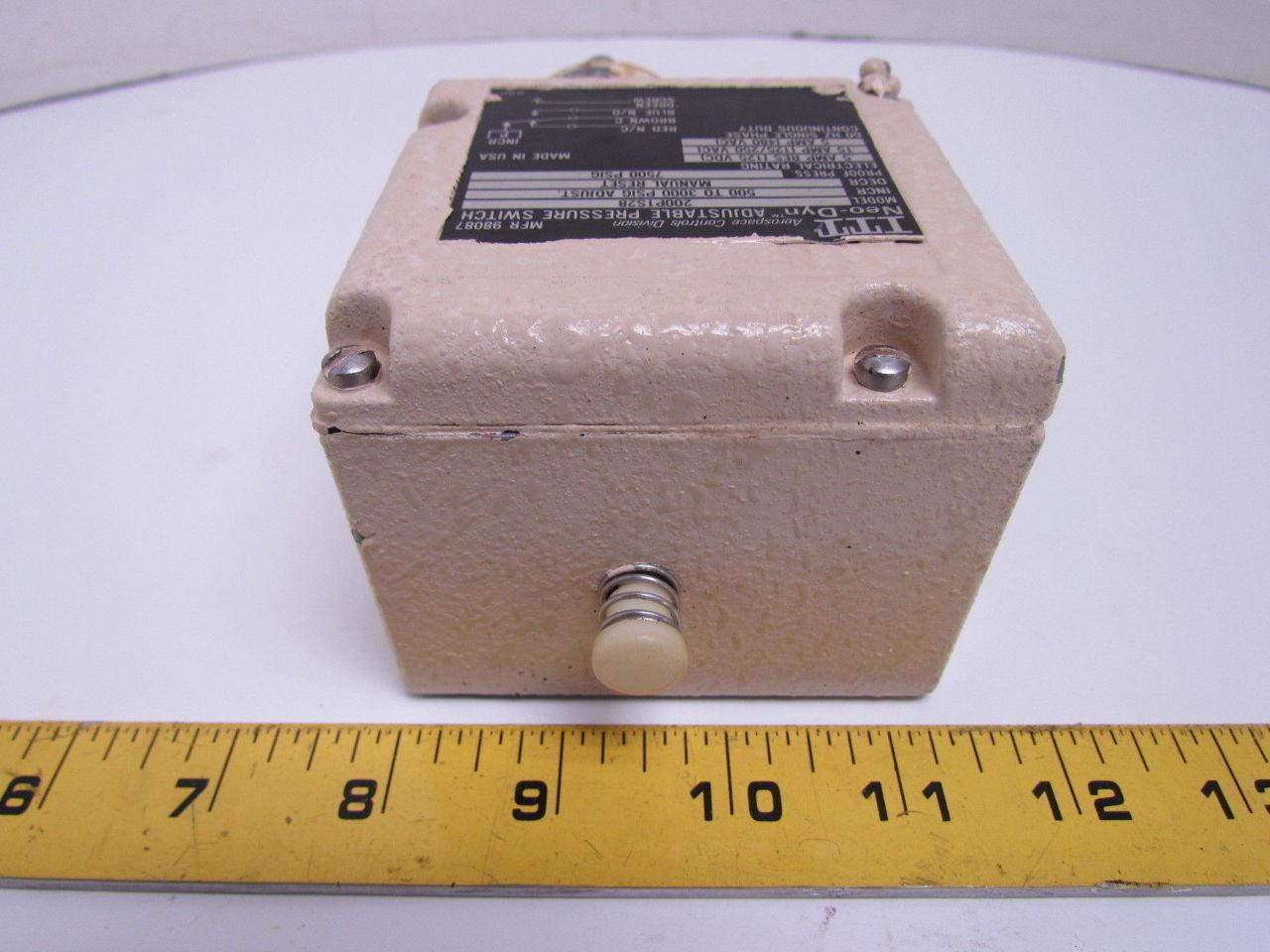 ITT 200P1S28 Adjustable Pressure Switch 500 to 3000 PSIG