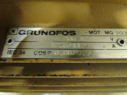 Grundfos CR2 130A Centrifugal Pump Multistage 3.0KW Motor 3PH 16-75 Liters/min