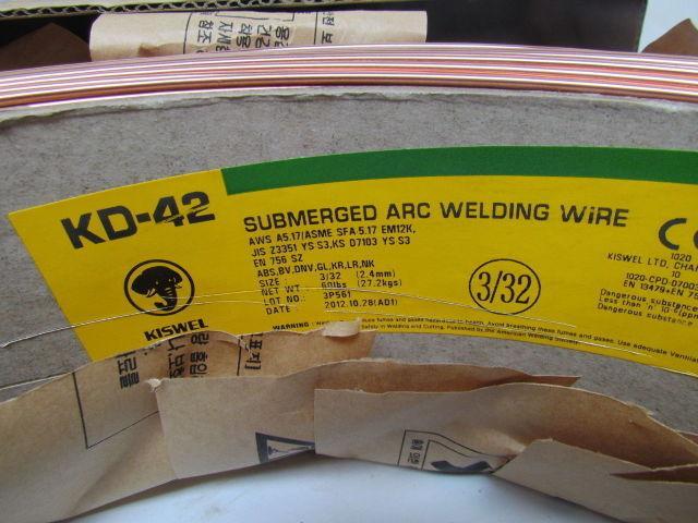 Kiswell KD-42 Submerged Arc MIG Welding Wire 3/32" 60Lb AWS A5.17 EM12K Lot of19