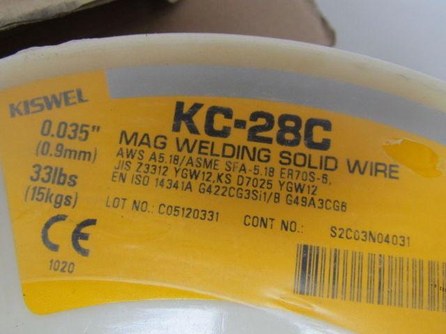 Kiswel KC-28C MAG Welding Solid Wire 0.035" 33Lb Spool AWS A5.18 ER70S-6 MIG/MAG