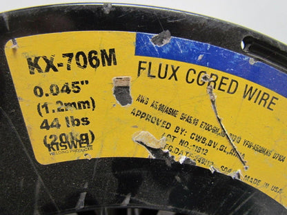 Kiswel KX-706M Mild Steel Flux Cored Welding Wire 0.045" 30Lbs AWS A5.18 E70C-6M