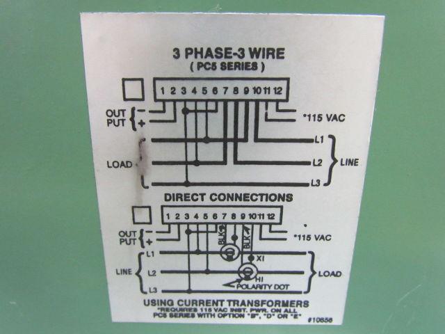 Ohio Semitronics 3 Phase AC Watt Transducer 0-300 Volts 0-5 Amps 0-2KW=4-20mA